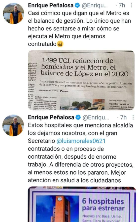 Trinos de Peñalosa contra Claudia López