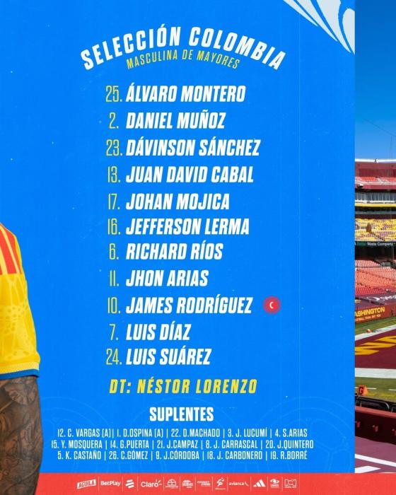 Titular de Colombia vs. Francia 