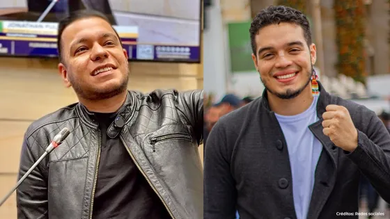 Jota Pe Hernandéz y el activista Hernán Muriel