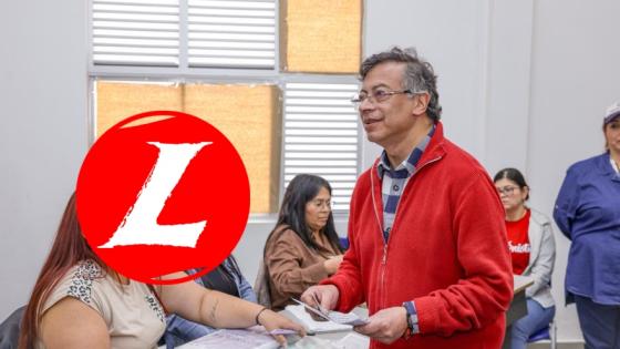 Presidente Gustavo Petro y logo del Partido Liberal..