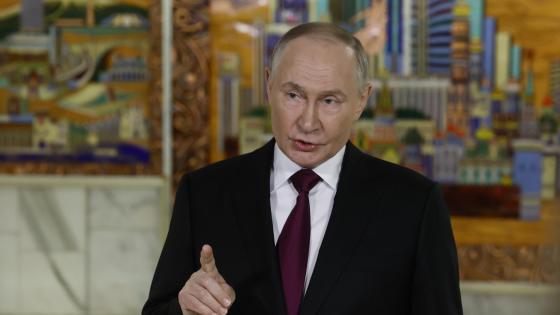 Russian President Vladimir Putin speaks to the media after attending a plenary session of the 16th VTB Investment Forum 'Russia Calling!' in Moscow, Russia, 02 December 2025. The forum runs from 02 to 03 December 2025. 